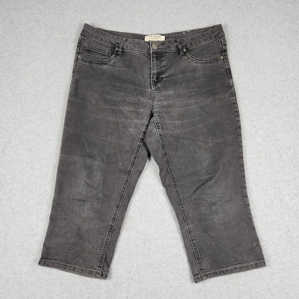 d.jeans New York Capri Womens 14 Gray Cotton Stretch Y2K Casual Everyday Comfort